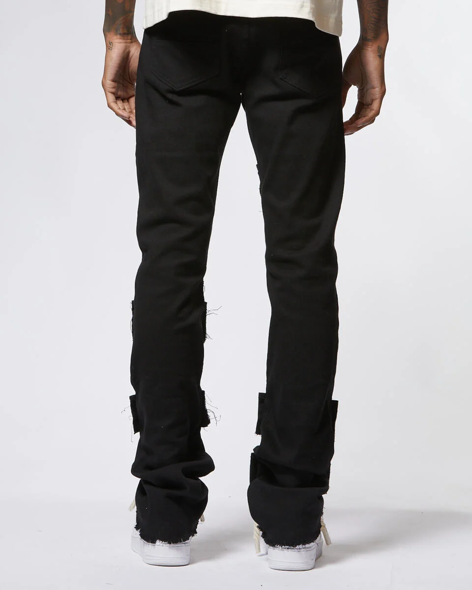 Ajenda Jet Black Stacked Jeans - Image 2