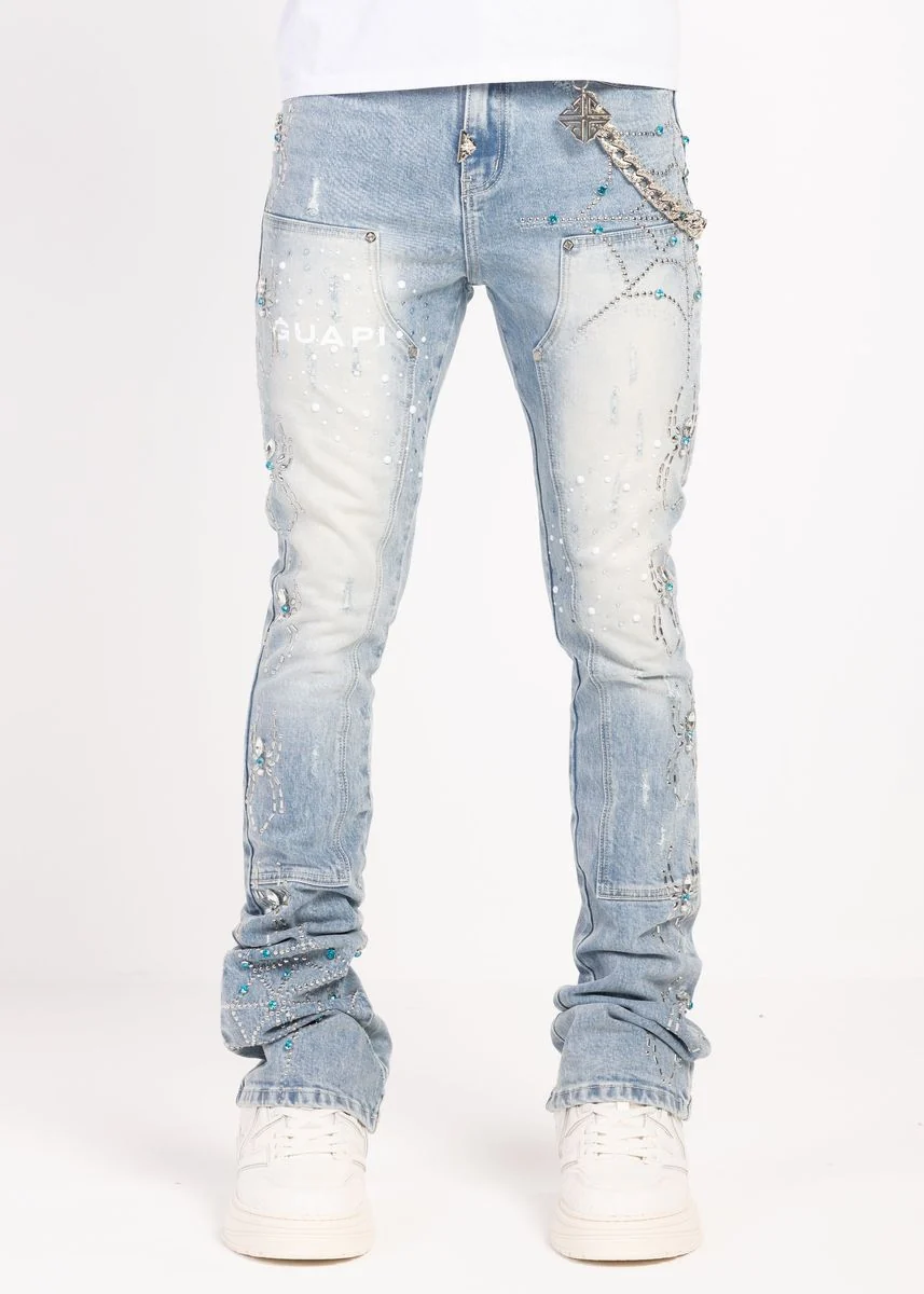 Guapi Aqua Spider Denim Jeans