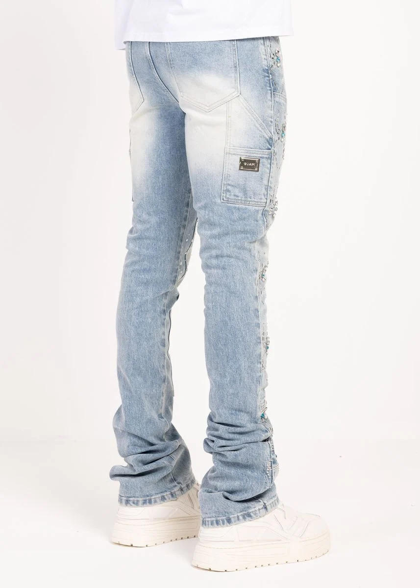 Guapi Aqua Spider Denim Jeans - Image 3
