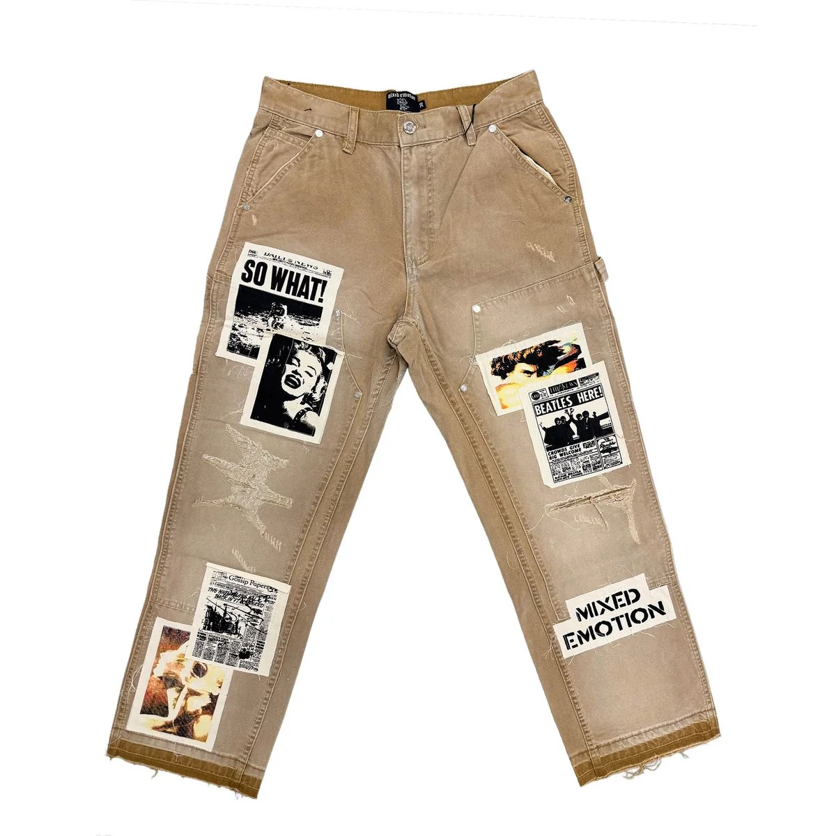 Mixed Emotion 'Newspaper' Carpenter Pants