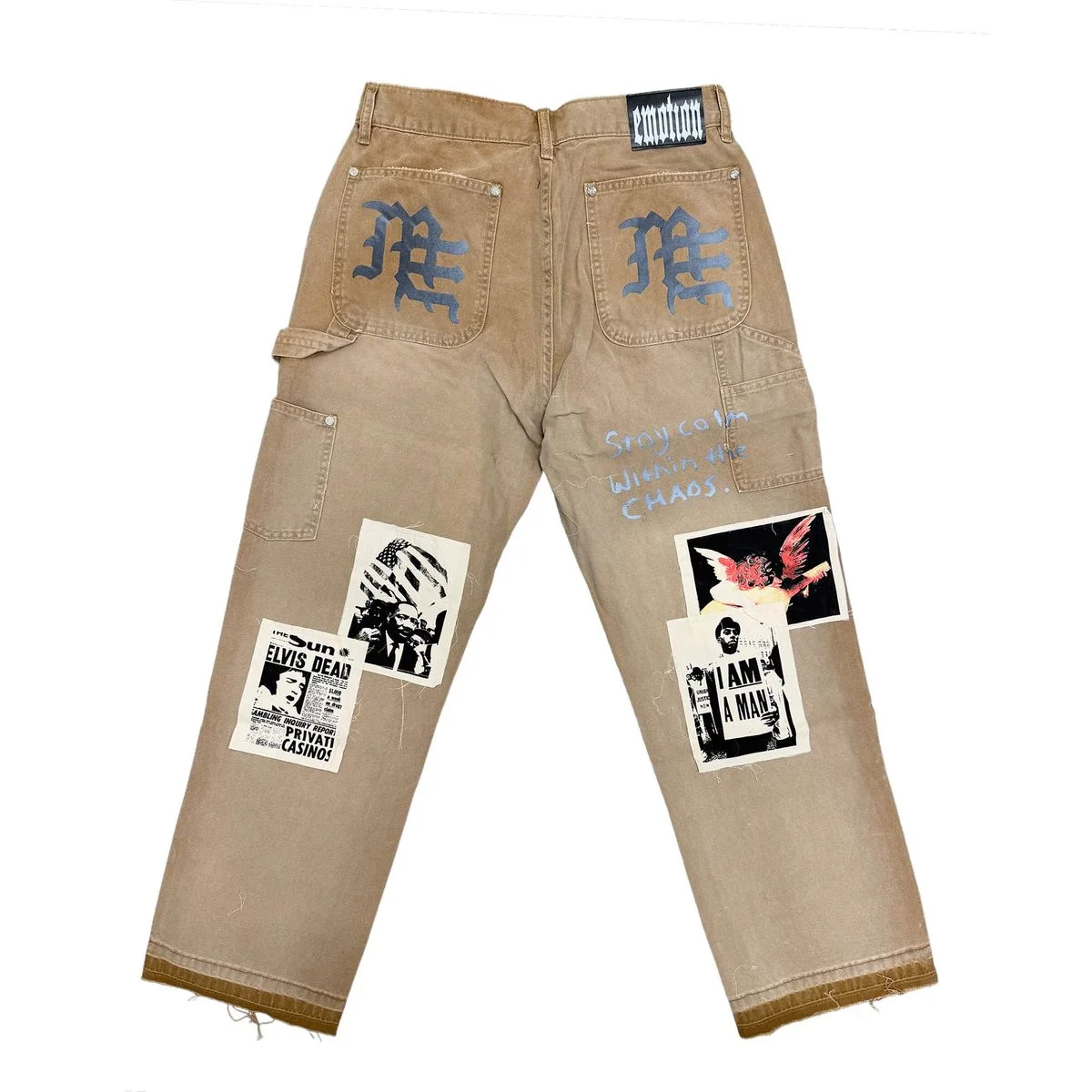 Mixed Emotion 'Newspaper' Carpenter Pants - Image 2