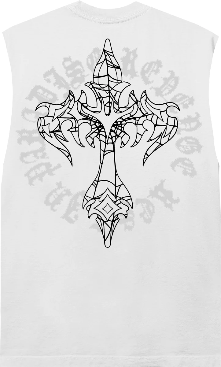 Revenge “Web Cross” Sleeveless Tee - Image 4